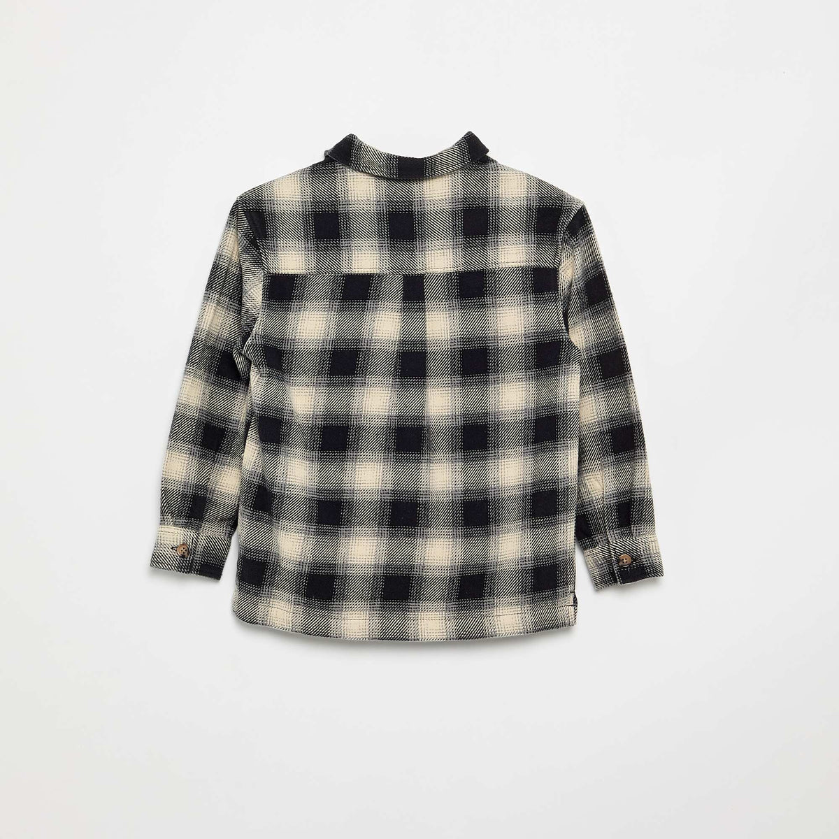 Plaid Flannel Hooded Shirt WHITE