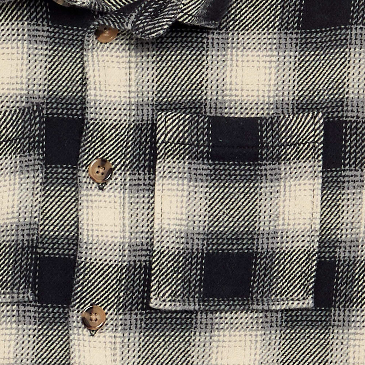 Plaid Flannel Hooded Shirt WHITE