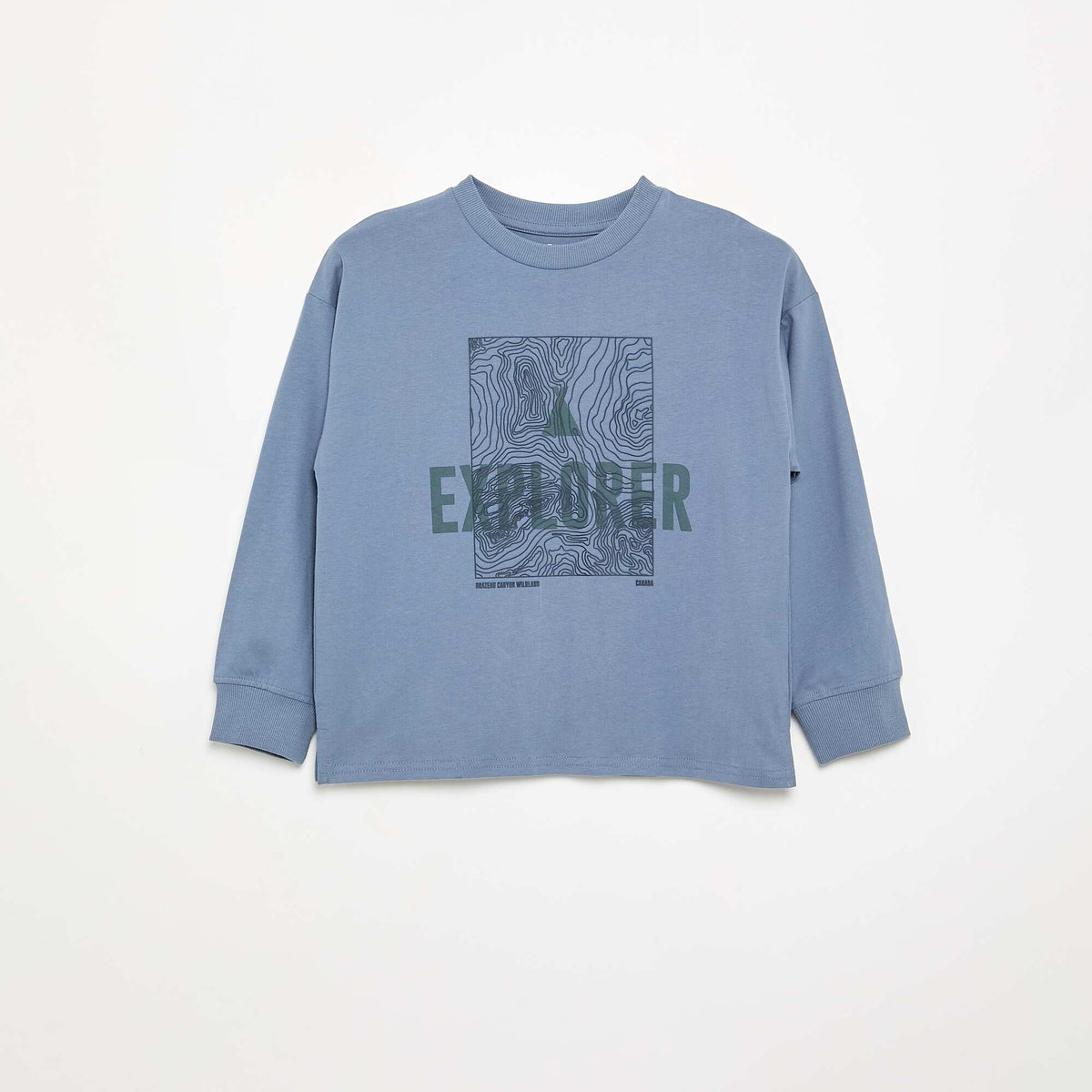 Long-sleeved printed T-shirt BLUE
