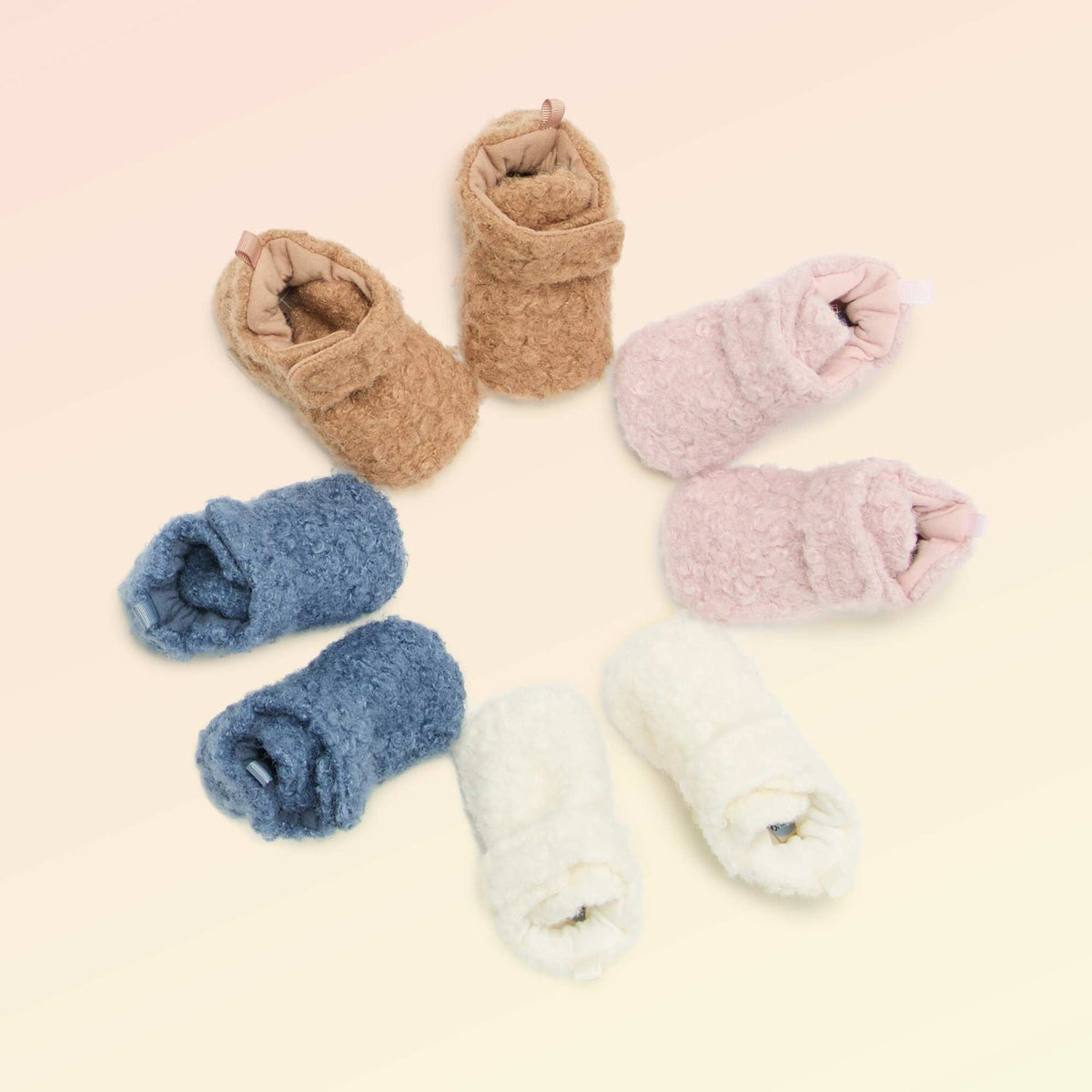 High-top sheepskin-effect slippers - 'Kitchoun' BLUE