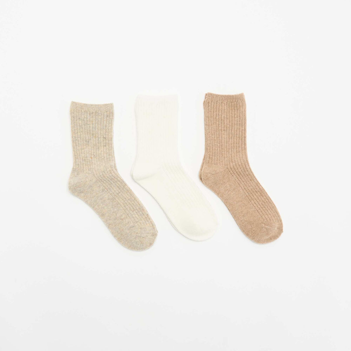 3-Pack of Plain Ankle Socks BEIGE