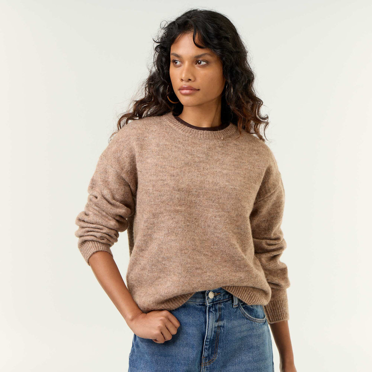 Chunky knit sweater BEIGE