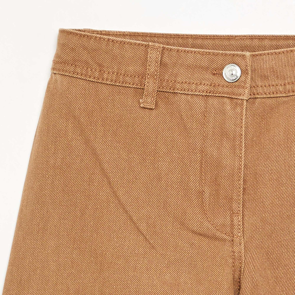 Wide-leg trousers with 'flower' embroidery BROWN