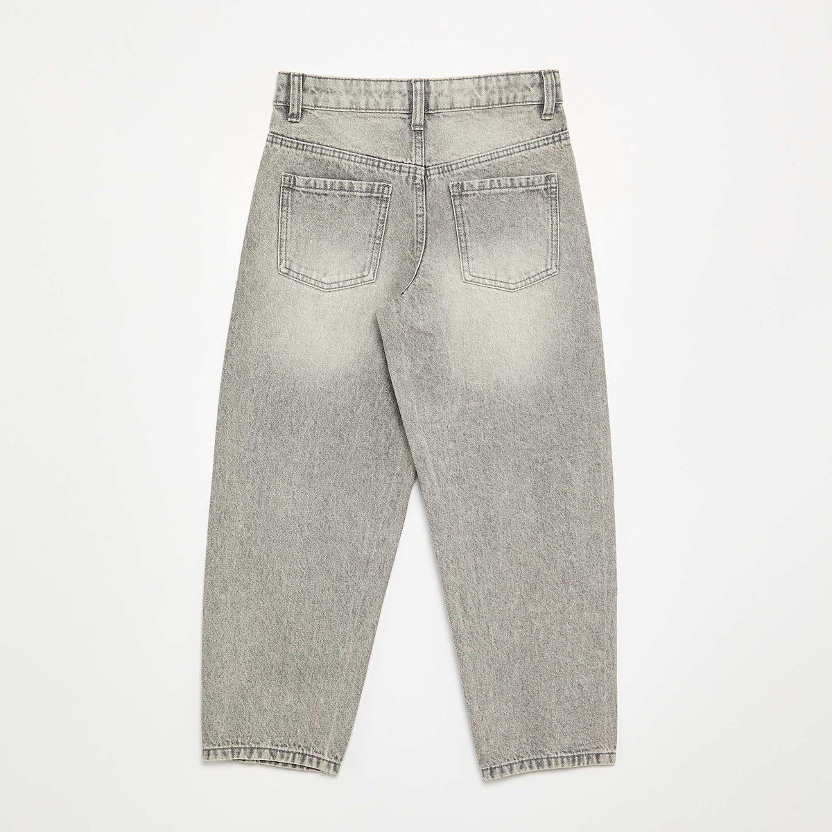 Barrel-cut jeans with fancy studs GREY