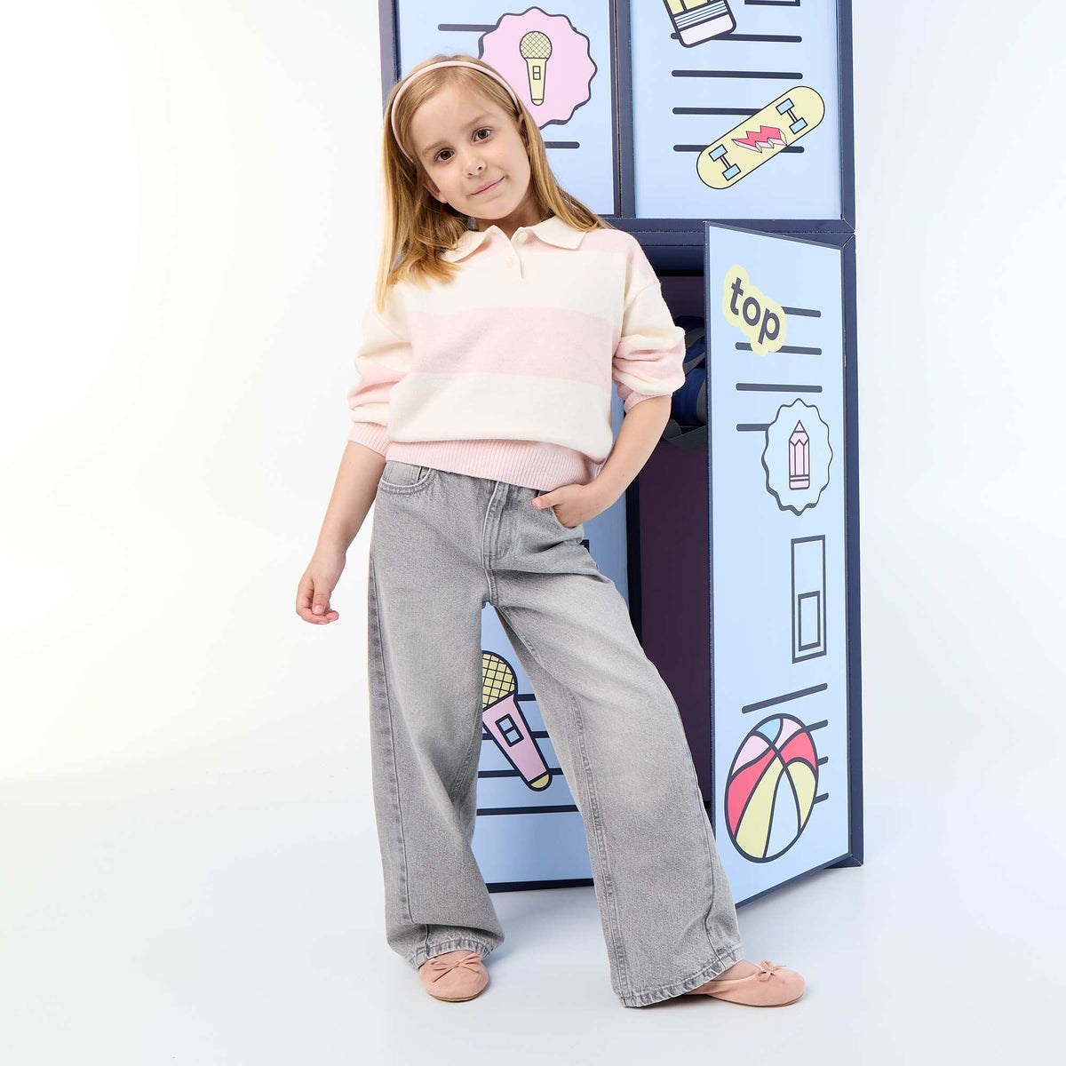 Embroidered Wide Leg Trousers GREY