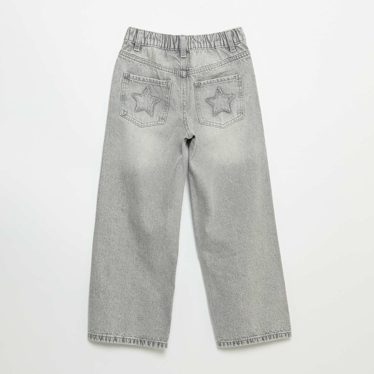 Embroidered Wide Leg Trousers GREY