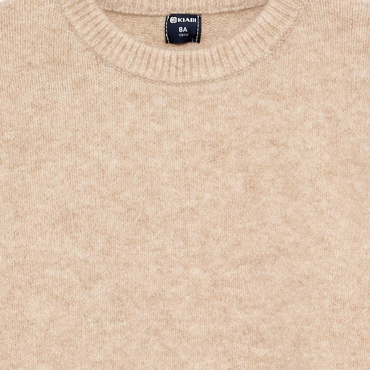 Plain Long-Sleeved Sweater BEIGE