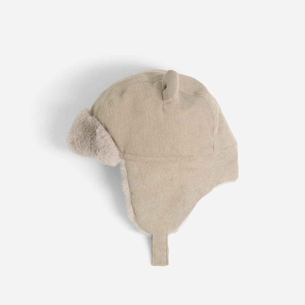 Lined Trapper Hat with Playful Ears BEIGE