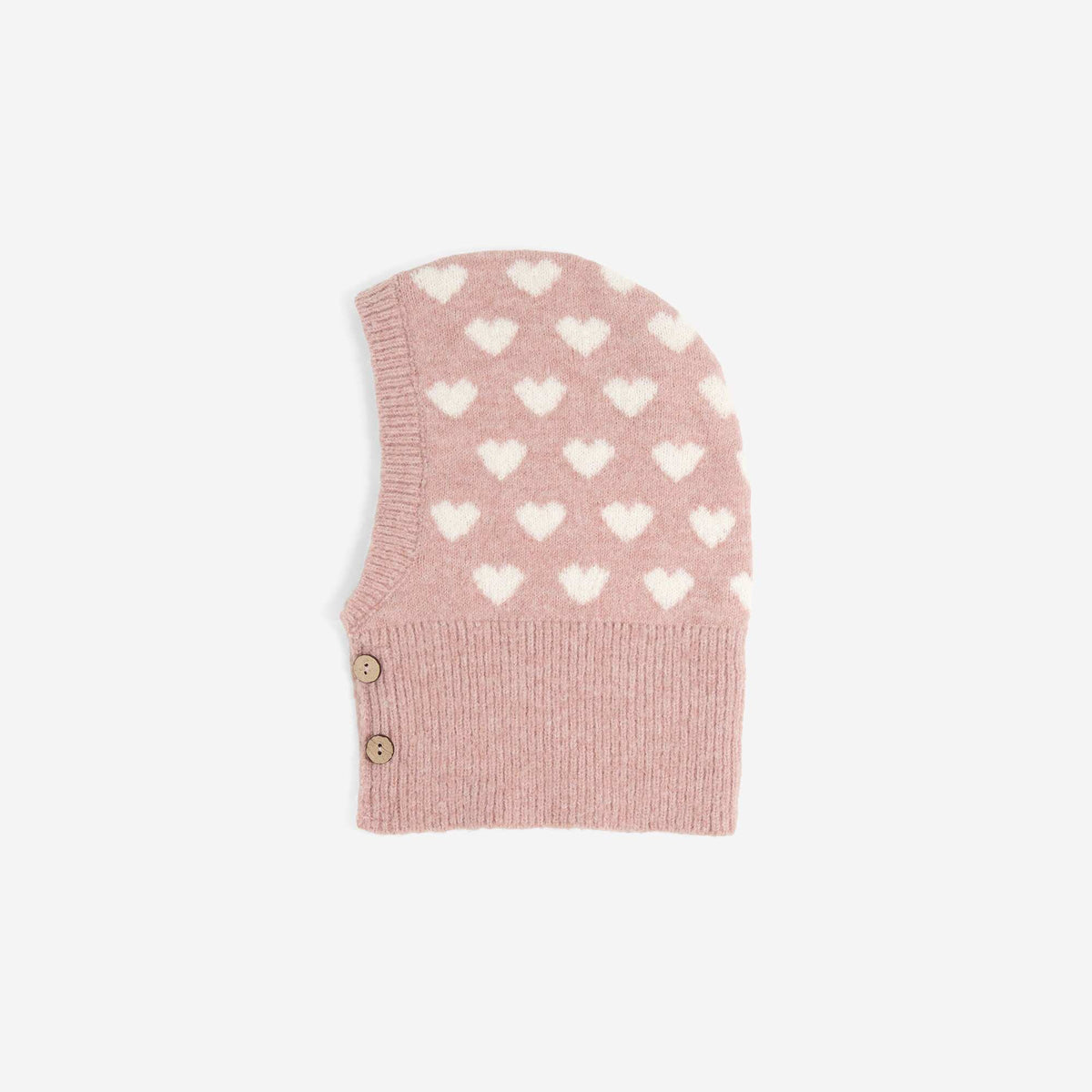 Balaclava with Collar and Buttons PINK