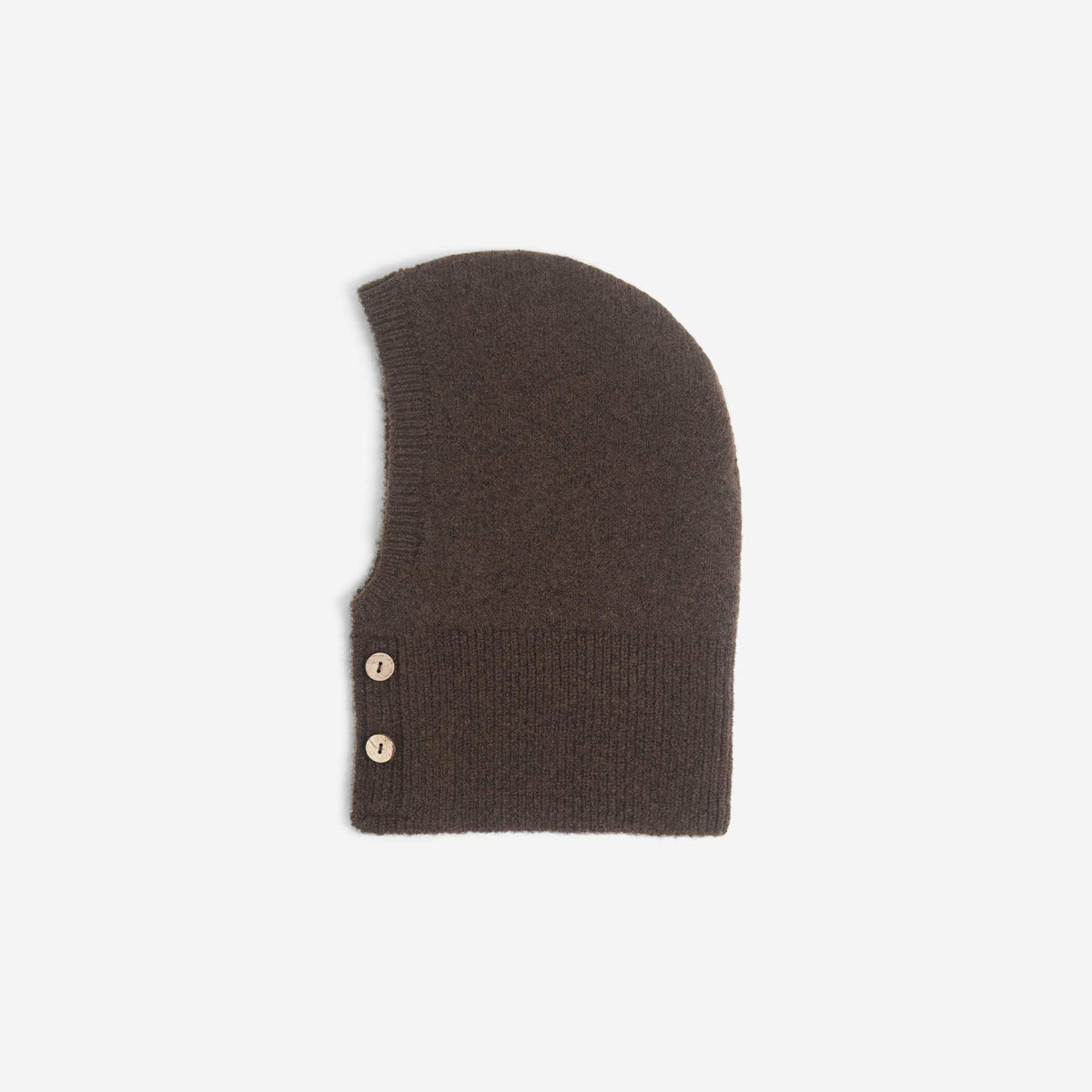 Balaclava with collar and buttons BROWN
