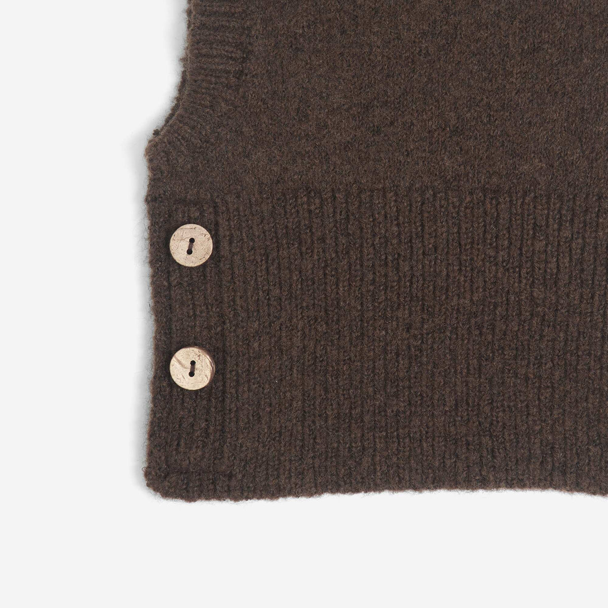 Balaclava with collar and buttons BROWN