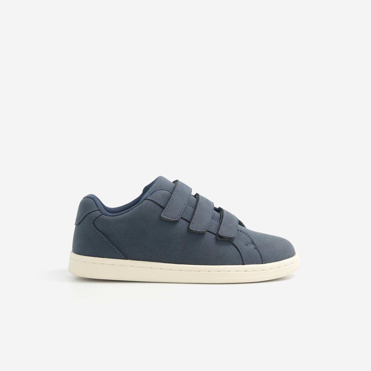 Low-top sneakers with hook-and-loop straps BLUE