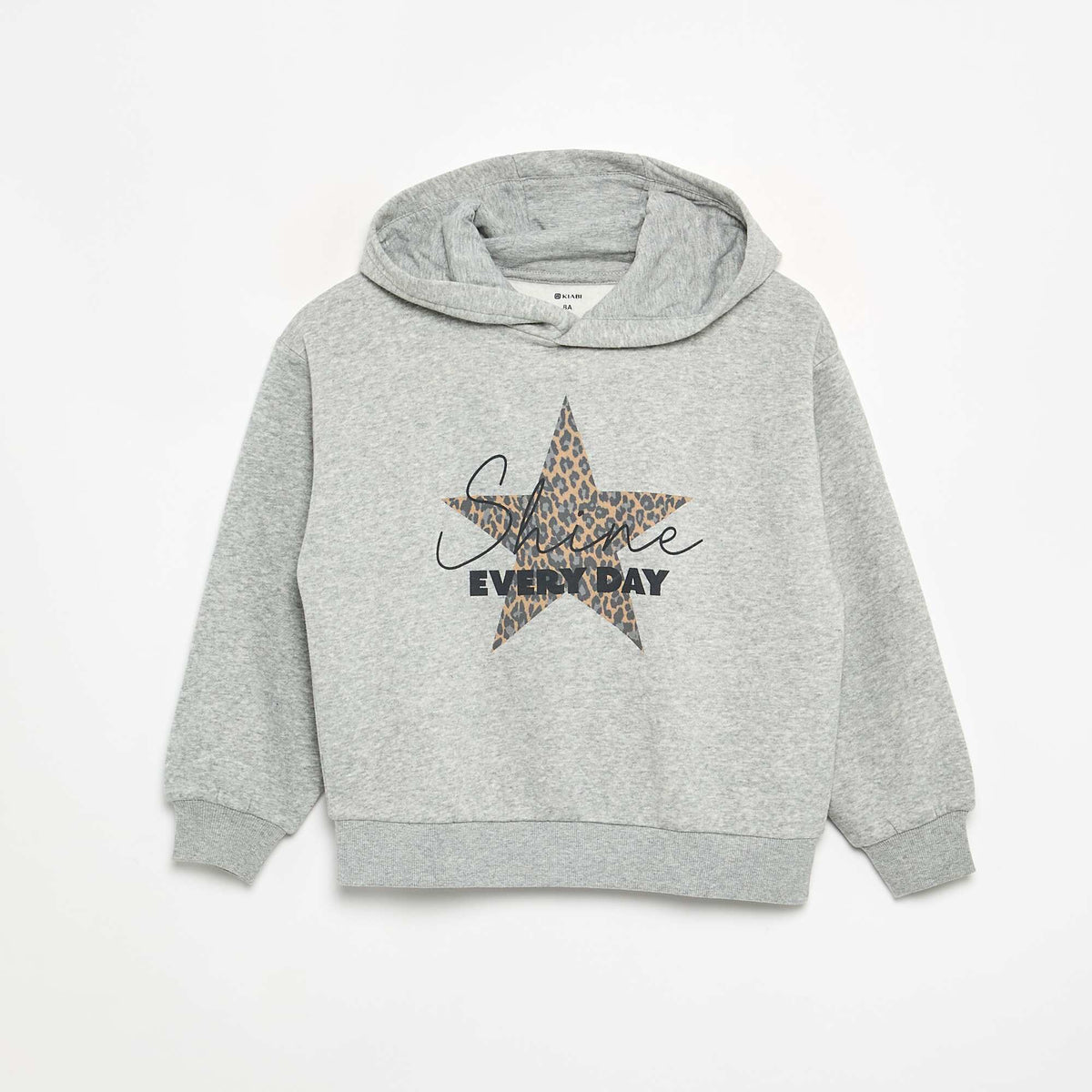 Hoodie with front and back print GREY