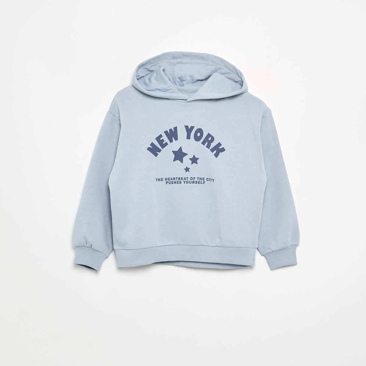 Hoodie with front and back print BLUE