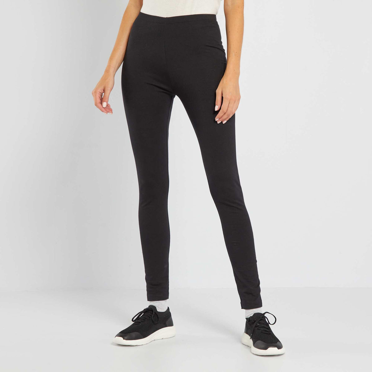 Women's Long Organic Cotton Sports Leggings BLACK
