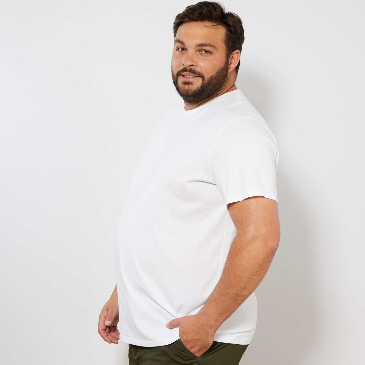 Bluzë pambuku me mëngë të shkurtra Size+