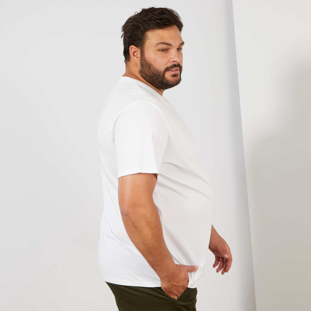Bluzë pambuku me mëngë të shkurtra Size+