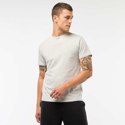 Straight-cut plain jersey T-shirt GREY