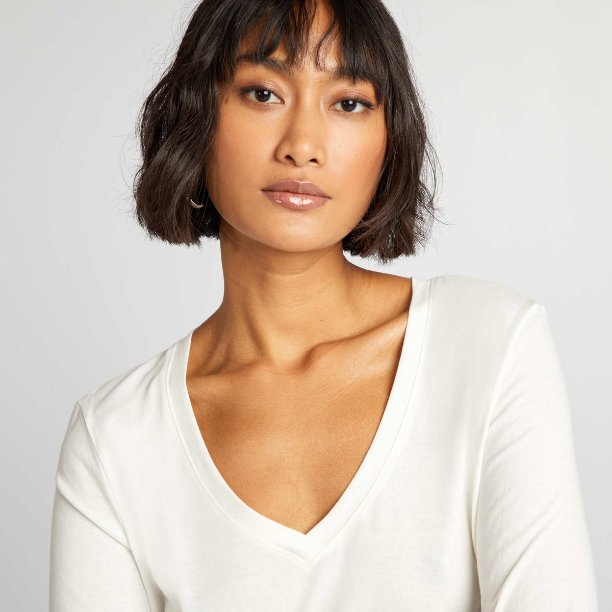 V-neck T-shirt WHITE
