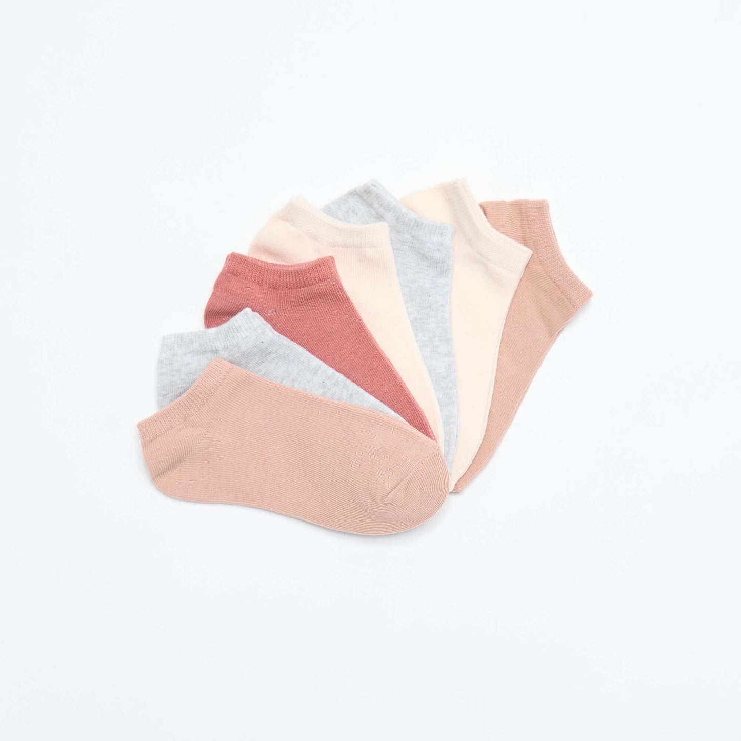 Pack of 7 pairs of trainer socks PINK