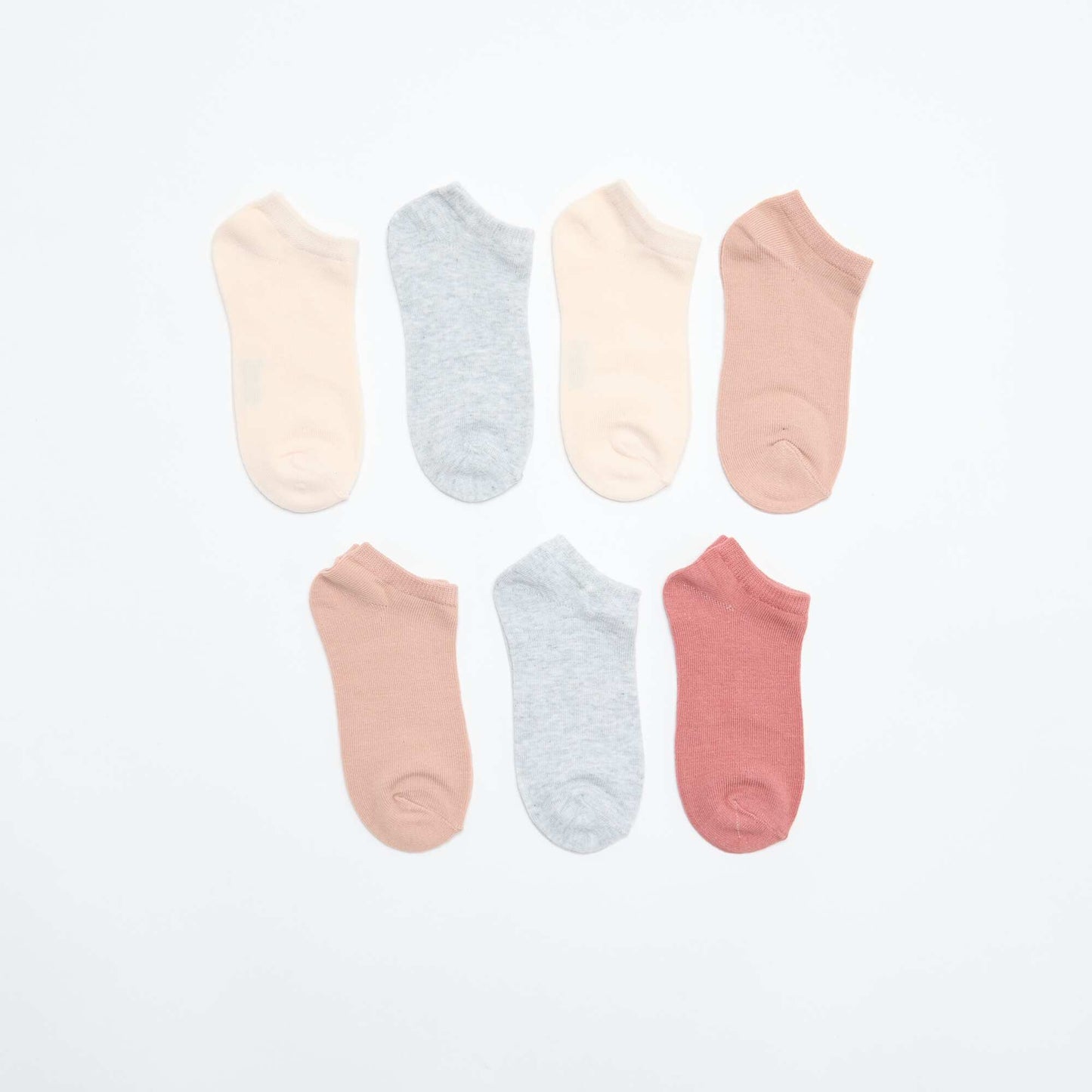 Pack of 7 pairs of trainer socks PINK