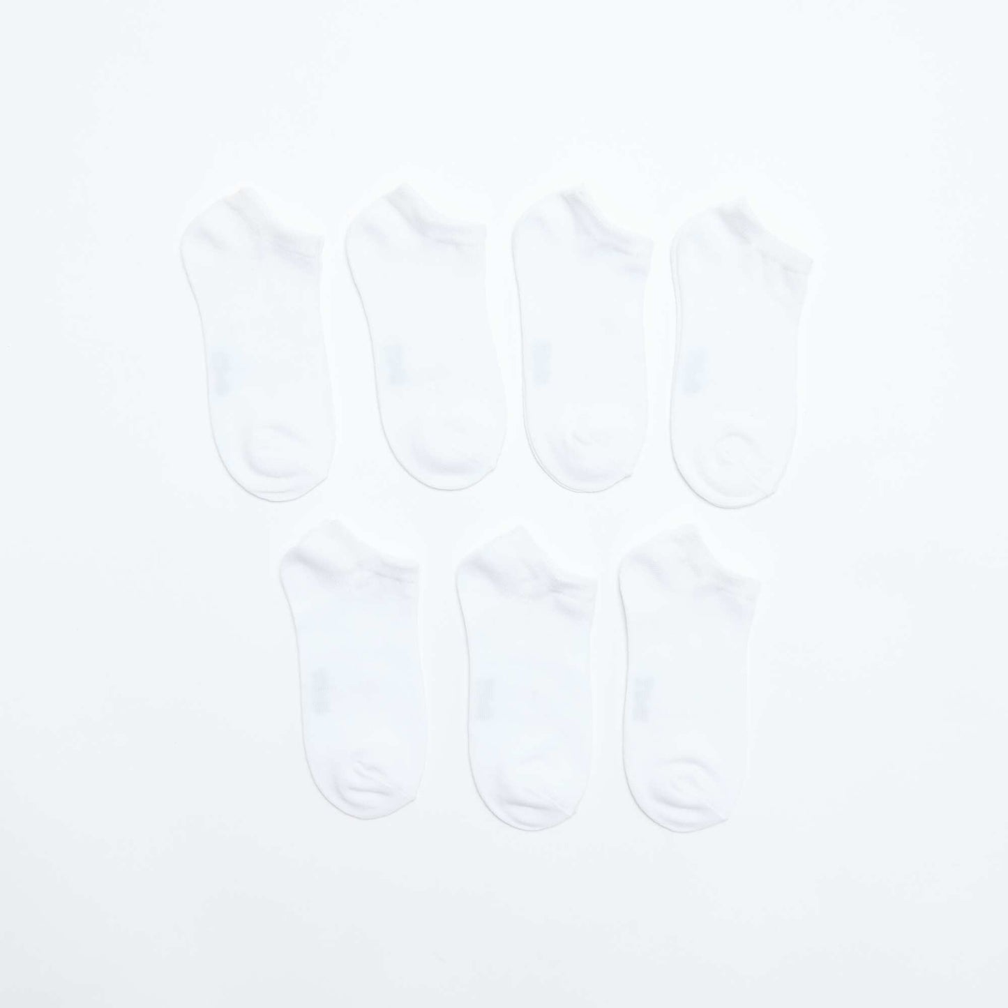 Pack of 7 pairs of trainer socks WHITE