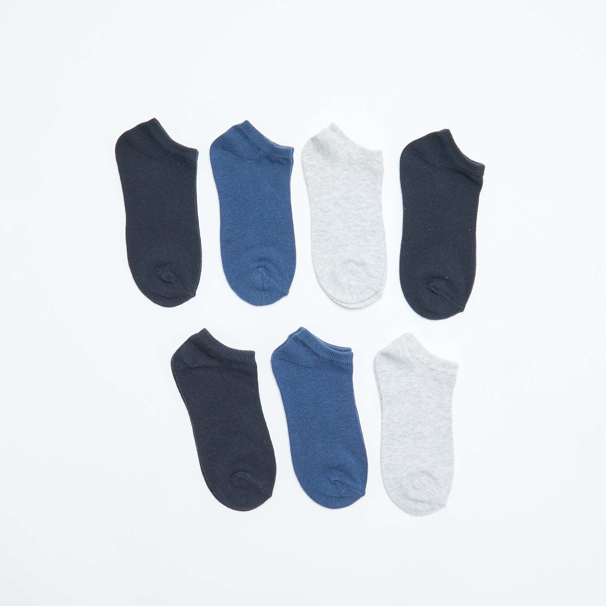 Pack of 7 pairs of invisible socks BLUE