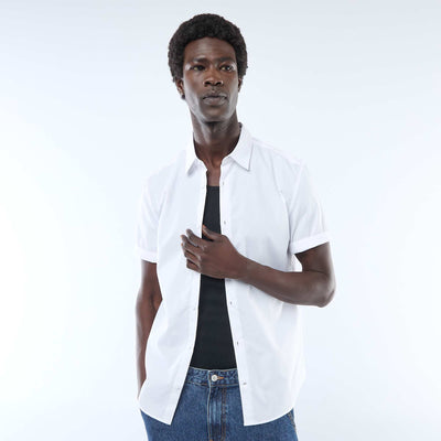 Straight short-sleeved shirt WHITE