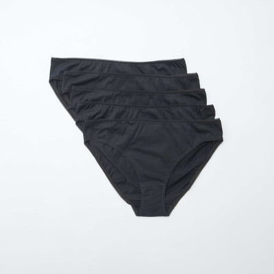 5-pack of plain cotton briefs BLACK