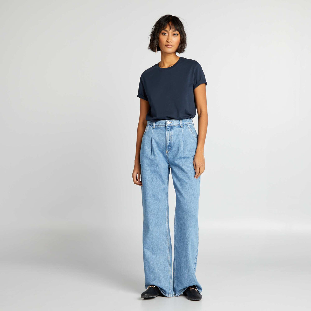 Plain jersey T-shirt BLUE