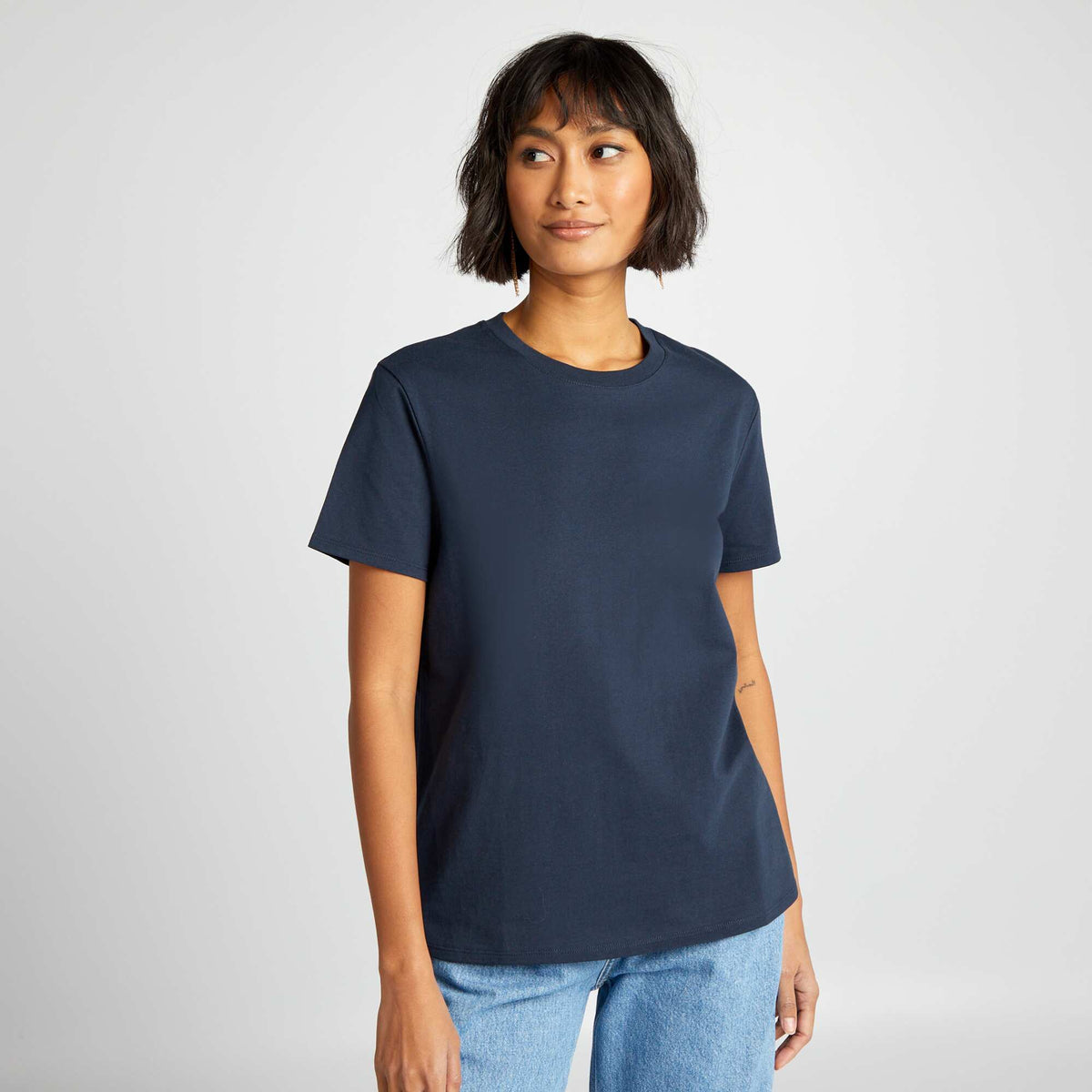Plain jersey T-shirt BLUE