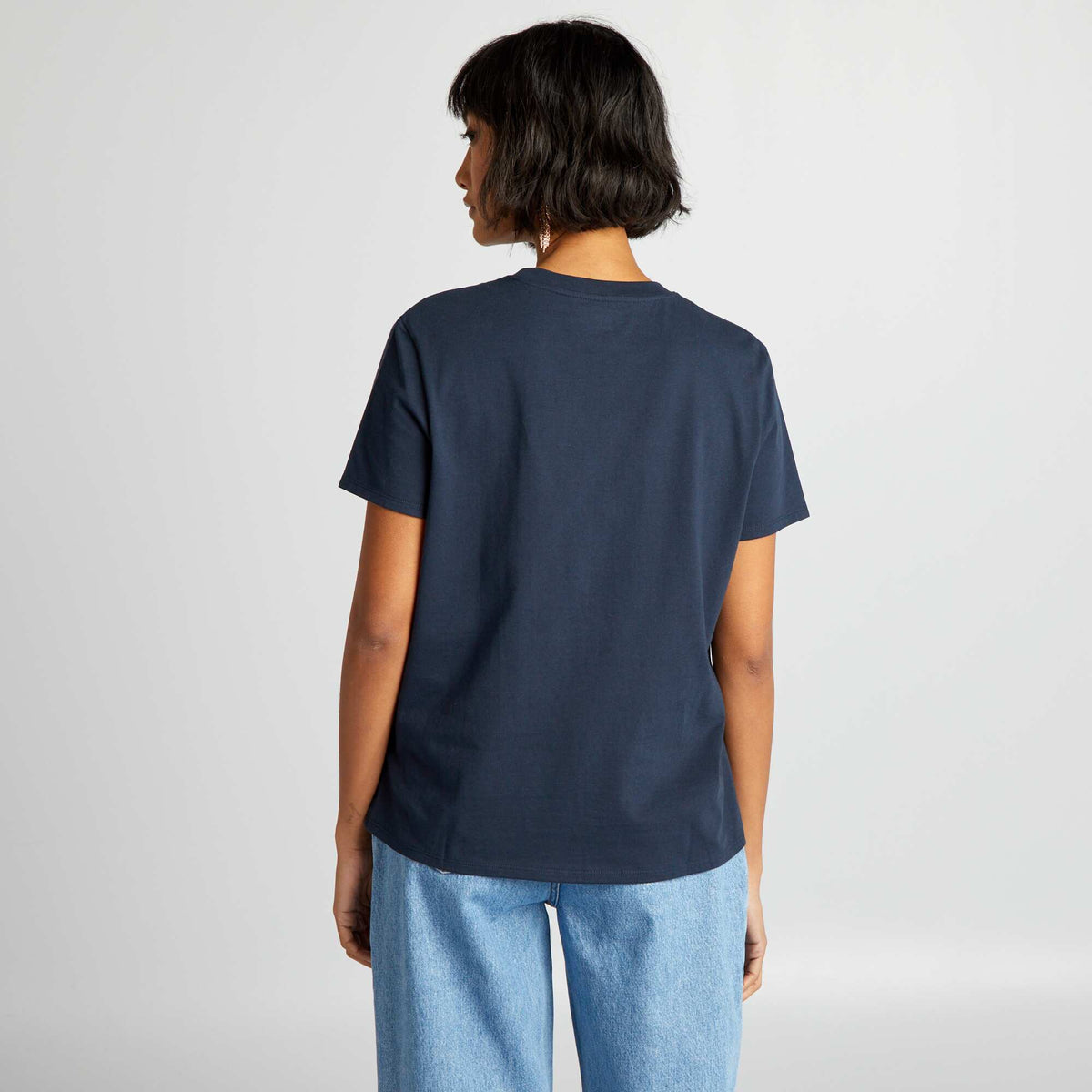 Plain jersey T-shirt BLUE