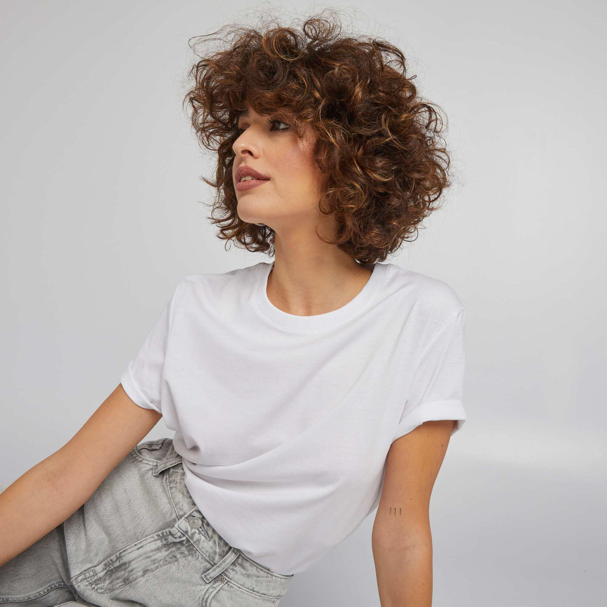 Plain Jersey T-shirt WHITE