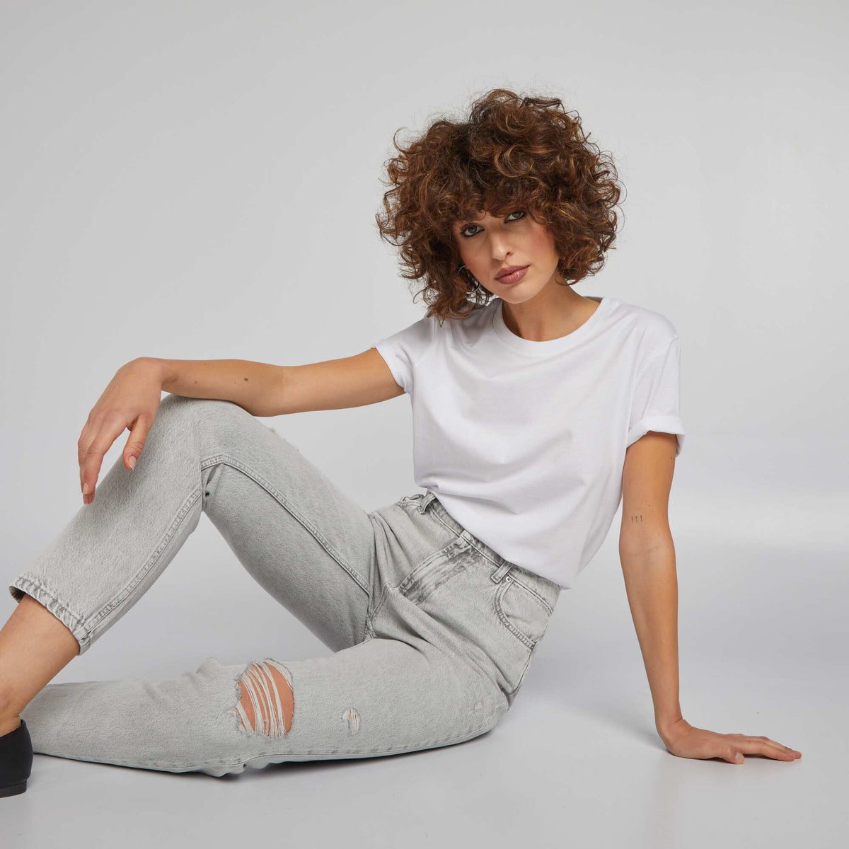 Plain Jersey T-shirt WHITE
