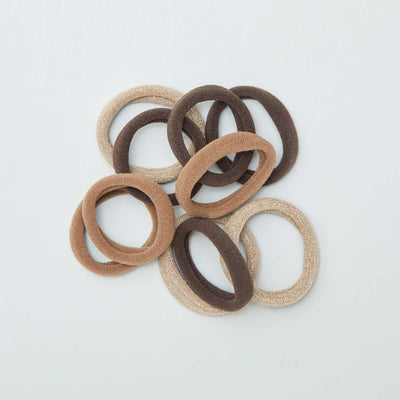 Set of 10 Hair Ties BROWN