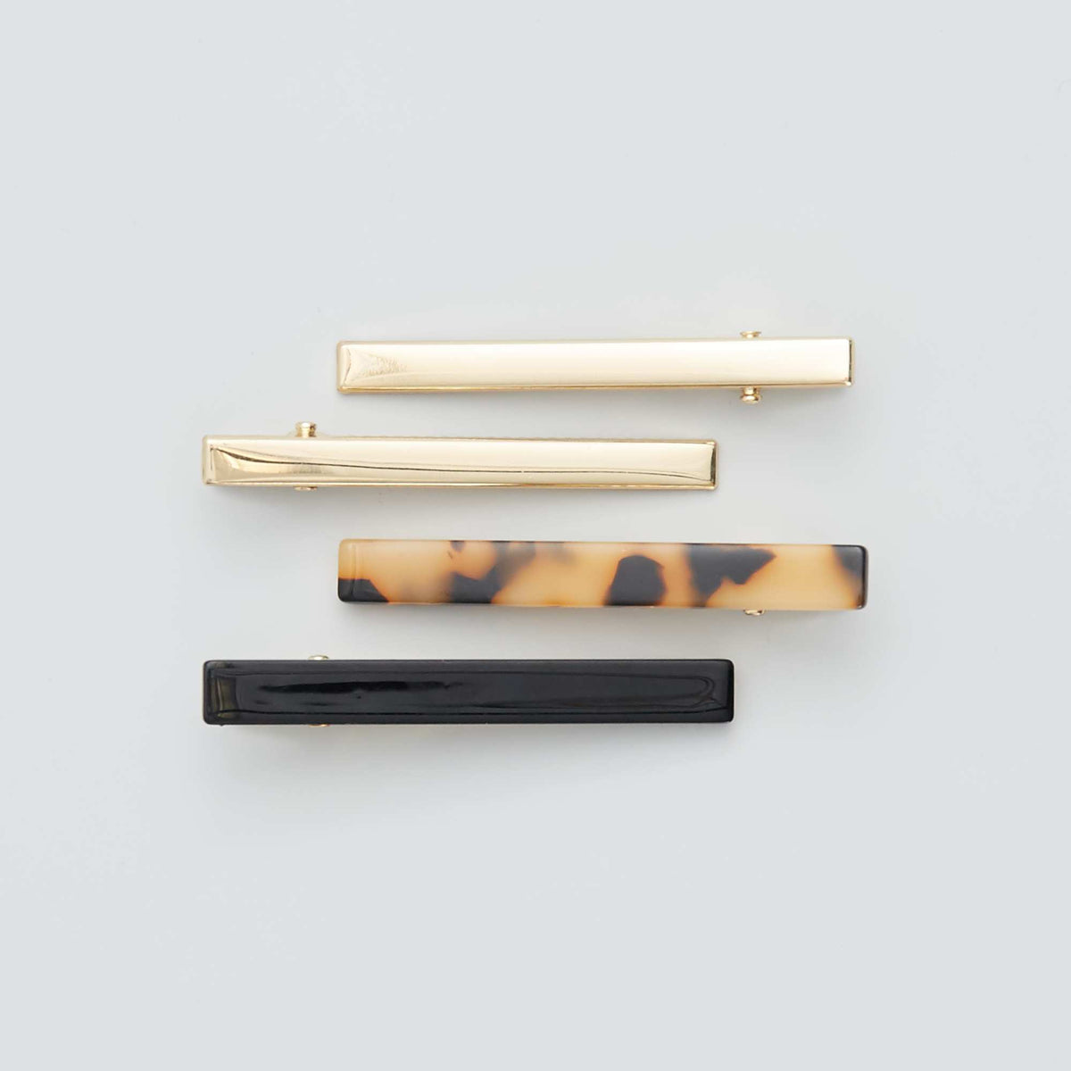 Set of 4 Crocodile Hair Clips BEIGE