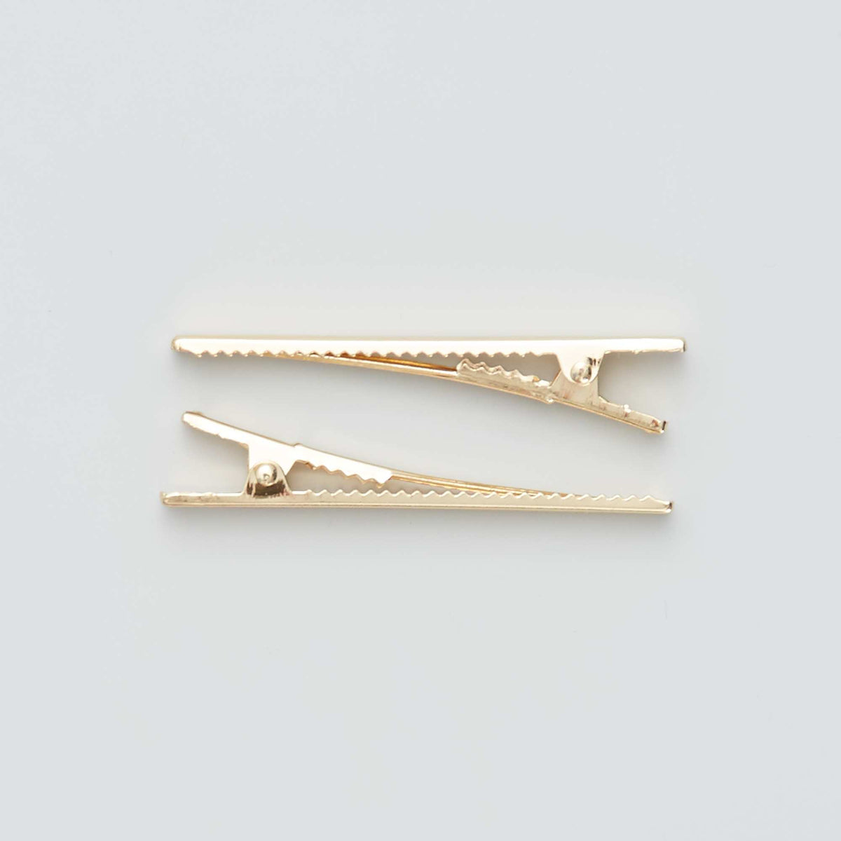 Set of 4 Crocodile Hair Clips BEIGE