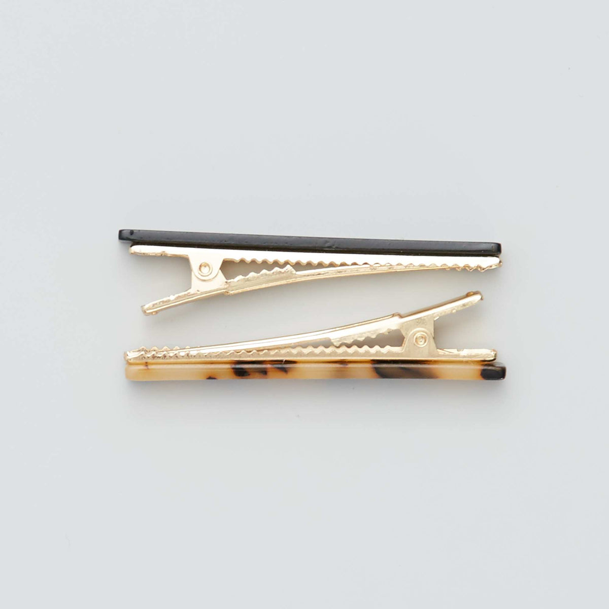 Set of 4 Crocodile Hair Clips BEIGE