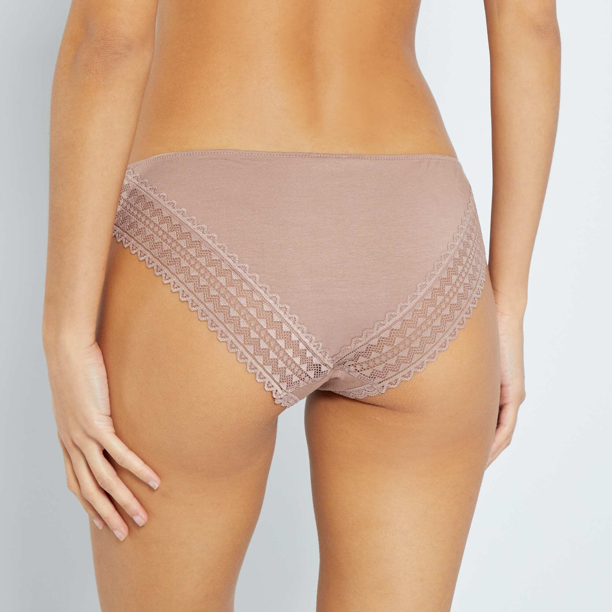 Pack of 3 Cotton Lace Briefs PINK