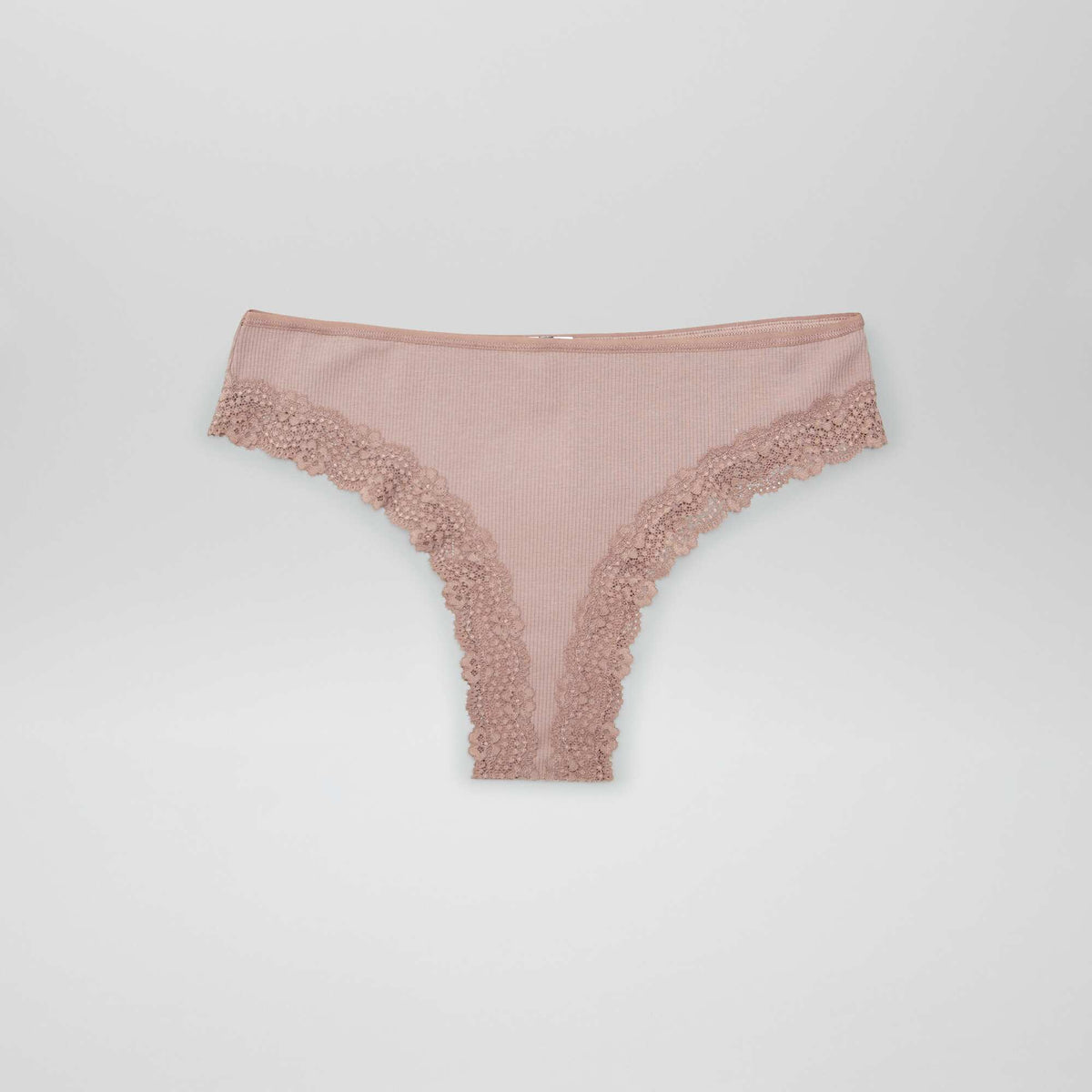 Pack of 3 Ribbed Knit Thongs PURPLE