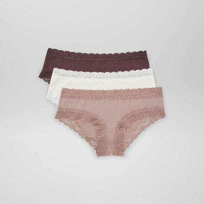 3-Pack Fine Ribbed Shorties PURPLE