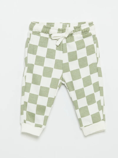 Patterned jogging bottoms GREEN